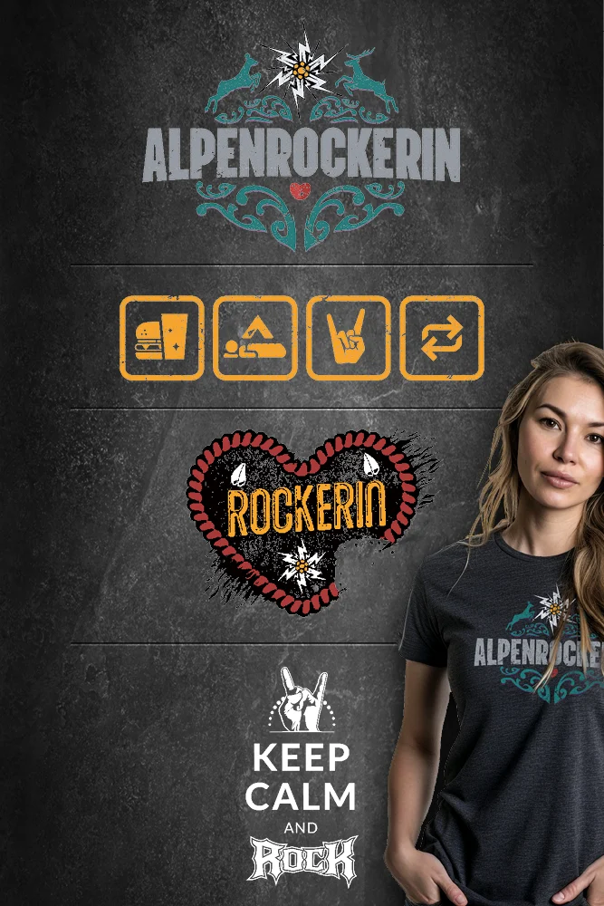 Rockerin, keep calm and rock, repeat, Trachtenherz, Lebkuchenherz